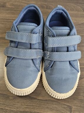 Carter’s Toddler Boys Blue Canvas Sneakers Double Hook & Loop Straps Size 8